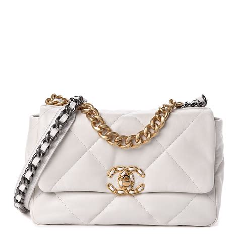 chanel 19 flap bag quilted lambskin medium|Chanel single pocket shoulder bags.